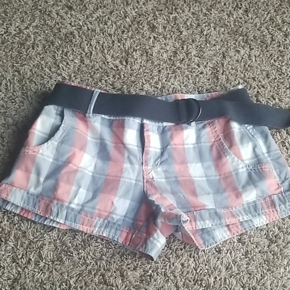 Pink and Blue Plaid Shorts